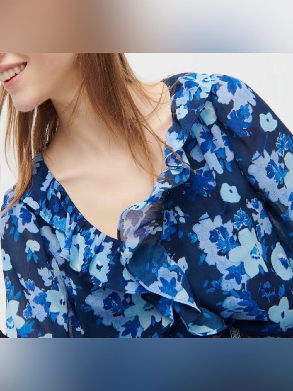 J. Crew Ruffle Trim V-Neck Blouse Size XS NWT - Picture 2 of 3